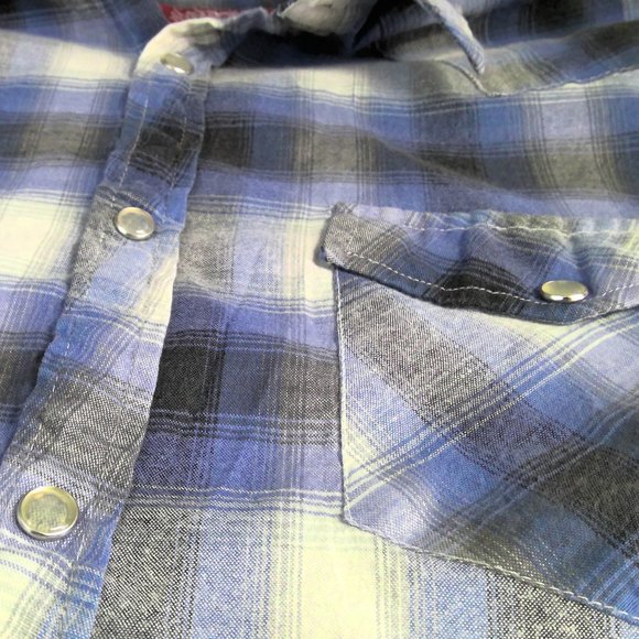 Vintage Outback Rider Western Pearl Snap Shirt Check Large - Picture 5 of 7